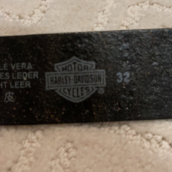 HARLEY DAVIDSON black stud belt sz 32 with statement buckle main image 4
